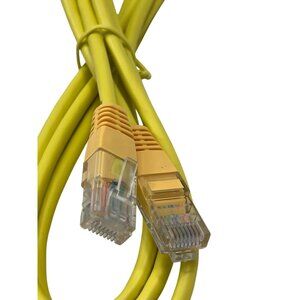 Yellow Ethernet Cable With RJ45 Connectors 6ft CAT5 Network Patch Cord 9m